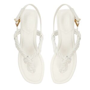 Schutz Braided Leather Sandal white - 9 bridal summer classic casual resortwear